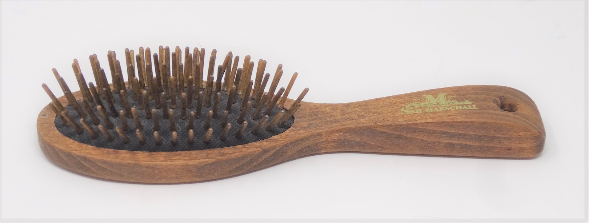 Haarbürste mit Holzstiften braun